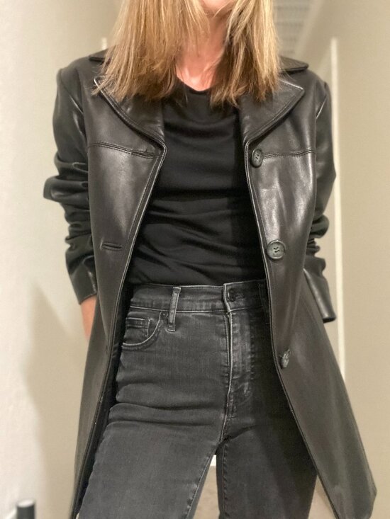 Siena Studio Jackets & Blazers - 90s Vintage Siena Studio Genuine Leather Jacket Black Tailored Minimalist Coat